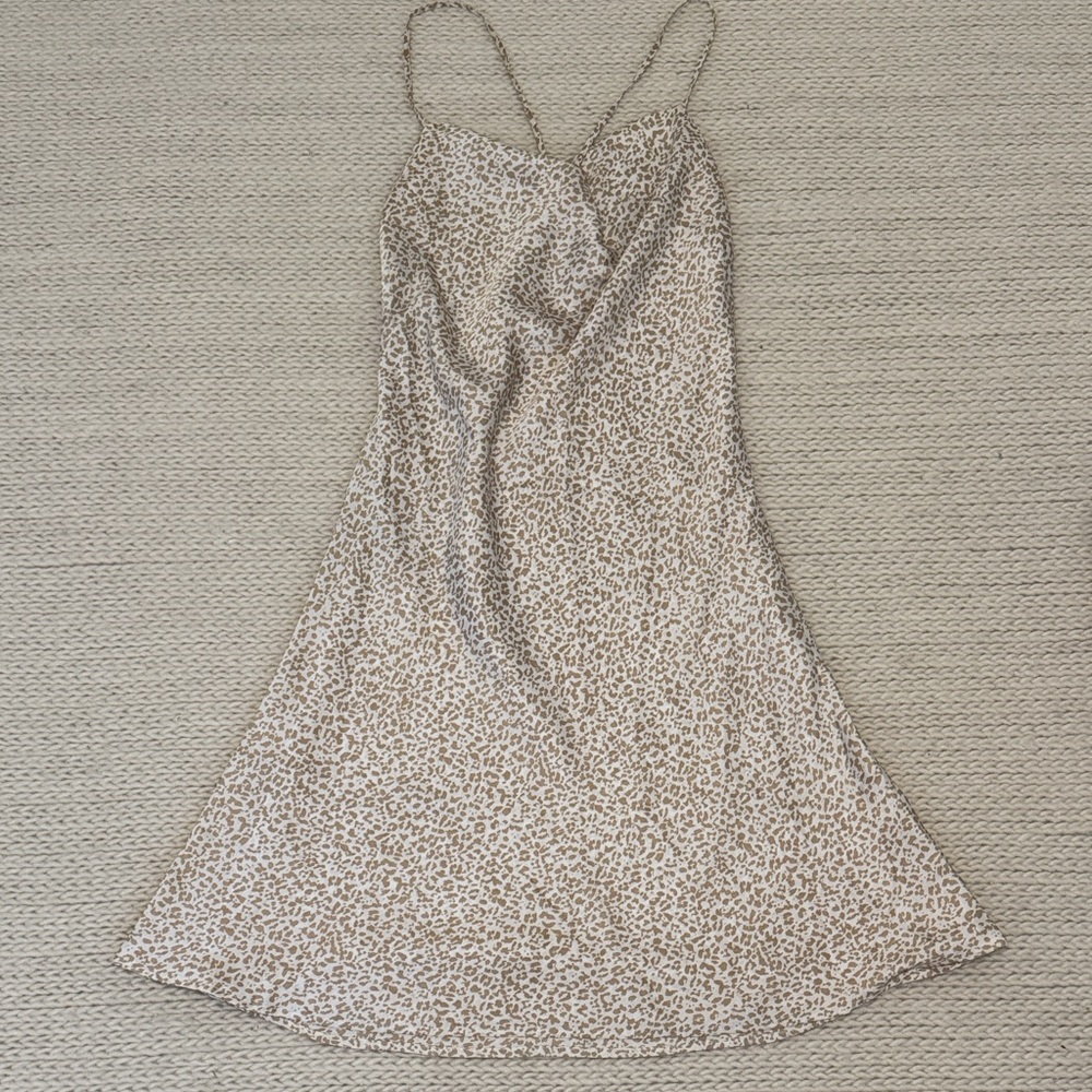 Abercrombie Leopard Print Slight Cowl Neck Slip Dress